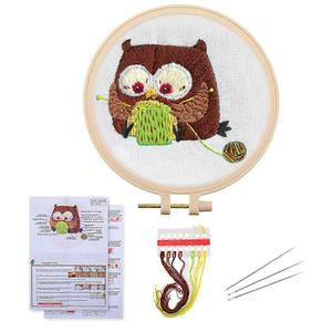 Embroidery Kit for Beginners Adults, Adult Starter Cross Stitch Kit Needlepoint Complete DIY Kit with Unique Patterns, Hoop, Colorful Threads, Tools, Step by Step Instructions & Video Tutorial (Pattern 1 - 1PCS)
