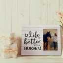 Horse Picture Frame, Horse Frame, Horses Gifts for Girls, Gifts for Horses Lovers Girls Women men, Life is Better with a Horse Wood Photo Frame for 4x6 Photos (46, white)