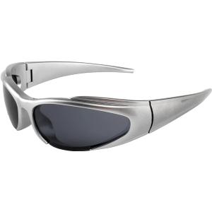 KENBO Y2K Sunglasses Wrap Around Futuristic Sunglasses for Men Women Oval Fashion Sport Shades Sun Glasses Large (Silver Frame / Grey Lens)