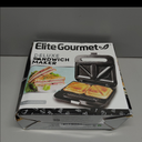 Elite Gourmet ESM2207XSS Sandwich Panini Maker Grilled Cheese, Machine Tuna Melt Omelets Non-stick Cooking Surface, 2 Slice, 750 Watts, Stainless Steel