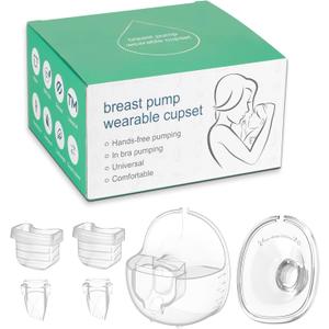 Wearable Breast Pump Accessories Milk Collector Cup Replacement Pump Parts Flange 27mm Compatible with Mommed TSRETE Missaa Mumgaroo S21/S19/S18 Pump, Bonus 1pcs Duckbill Valve&Silicone Diaphragm