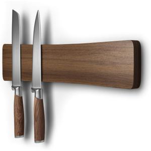Magnetic Knife Holder for Wall, 10 Inch Powerful Magnetic Knife Holder for Refrigerator, Knife Magnetic Strip No Drilling Acacia Wood Wall Knife Holder Magnet Magnetic Knife Bar with 2 Hooks