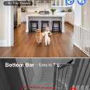 Betertek 45-80" Extra Wide Baby Gate for Large Openings-No Bottom Bar&Extra Wide Walk Thru Door, Chew&Impact Resistant Metal Heavy Duty Dog Gate, Hardware Mount Safety Indoor Extra Long Pet Gate