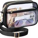PACKISM Clear Bag for Stadium Events - Clear Purses for Women Stadium Crossbody Concert Bag for Game Day Sports, Festival (Blazing Black)