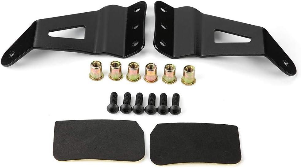 KIMISS Curved LED Light Bar Brackets, 52in 1 Pair of Upper Windshield Metal Lamp Support Bracket for Ford F250 F350 4WD 2WD 19992015