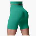 Aoxjox Metamorph Workout Biker Shorts for Women Tummy Control High Waisted Athletic Gym Running Deep V Yoga Short , M
