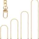 4 Pieces Different Sizes Iron Replacement Flat Chains Iron, Metal Chain Strap for DIY Purse Handbag Shoulder Crossbody Bag Clutch (15.4 Inch, 23.6 Inch, 31. 4 Inch, 47.2 Inch) Gold