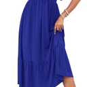 AUSELILY Women's Summer Empire Waist Dress Casual V Neck Short Flutter Sleeve Midi Dresses 2026 (S)
