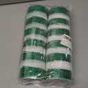 Rilisili 2 Rolls Green White Stripe Metallic Mesh Ribbon 10 Inch X 10 Yards(30 Feet) for Party Wreath Swags Wedding Home Decor Valentine's Day Christmas Decoration