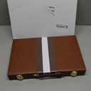 15inch Backgammon Set Classic Folding Board with Leather Case, Portable Travel Game, Ideal Gift Package for Strategy Lovers