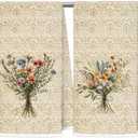 Vintage Floral Kitchen Towels, Cottagecore Floral Decorative Hand Towel for Bathroom, Rustic Retro Wild Flower Bouquet Dish Tea Towels, 16x24 Inches Set of 2