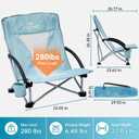 ABSCONDO Portable Low Beach Chair for Camping, Picnic, Sporting,Lightweight Camping Chair for Adults,Folding Beach Chair with Cup Holder & Carry Bag, 1' 3.75" W x 1' 3.75" D x 1' 11.62" H