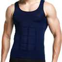 GKVK Mens Slimming Body Shaper Vest Shirt Abs Abdomen Slim