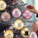 Syhood 12 Pcs 4 Inch Large Valentine Ball Ornament Christmas Tree Decoration Plastic Ornament Set Hanging Xmas Tree Ball for Xmas Holiday Wedding Party(Rose Gold,Gold)