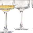 Pasabahce Vintage Coupe Glasses Set Of 4 - Exclusive Champagne, Cocktail, Martini, Wine Glasses - Long Stem Glassware - 8.8 oz - Perfect for Parties, Gifts, Housewarming, Weddings,Aniversary