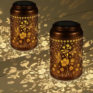 2 Pack Butterflies Solar Lanterns Outdoor Waterproof Garden Decor