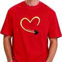 Womens Mens Lover Heart T-Shirt Couples Matching Casual Shirts Crew Neck Shirts Short Sleeve Tops XL