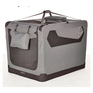 Amazon Basics Folding Portable Soft Pet Dog Crate Carrier Kennel, 42 x 31 x 31 inches, Grey