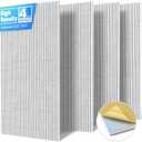 4 Pack Large Acoustic Panels Sound Absorbing with Self-Adhesive, 47.2*23.6*0.36 High Density Sound Proof Foam Panels for Walls, 3D Vertical Soundproof Wall Panels for Home Studio Office Decor-Gray