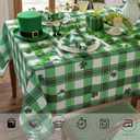 Honellaty St Patricks Day Tablecloth, Rectangle Table Cloth Green Shamrocks Spring Table Cover Waterproof Clover Tablecloths for St Patrick's Day Dining, Picnic, Party (52"x70")
