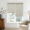 Beige Linen Cordless Sheer Shades for Door Bathroom Windows W25xH72
