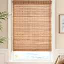 LazBlinds Cordless Bamboo Roller Shades, 30" W x 70" H, Brown206