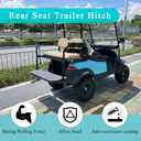Golf Cart Trailer Hitch Deluxe Kit, Backseat Footrest with 2in Receiver High-Strength Universal Fit for Yamaha Club Car EZGO
