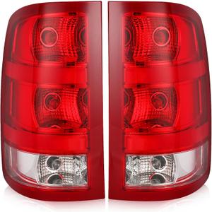 Tail Light Assembly Compatible with 2007-2013 GMC Sierra 1500 2500HD 3500HD Factory Style Pickup Truck Taillight Rear Brake Lamps OE Replacement, Passenger and Driver Side