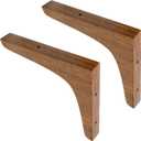 Antrader 2PCS Wooden Shelf Brackets,Solid Wall Mount Wood Shelf Bracket,Wood Triangle Bracket,L Shape Shelf Holders Include Mounting Screws,5.7 Inch x 4.8 Inch,Dark Brown