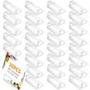 CroBlissful 30 Pcs Acrylic Place Card Holders Mini Card Stand for Wide Size Card Small Acrylic Sign Holder Wedding Table Number Holder Name Card Holders for Table Memo Price Tags Reception Party Photo