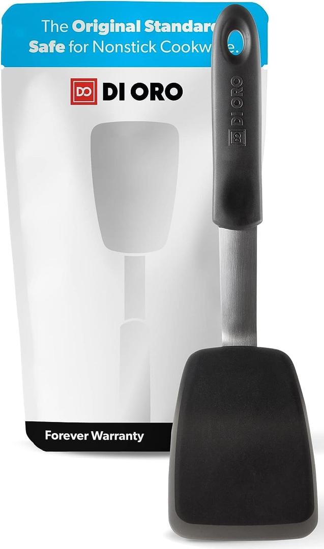 DI ORO - Chef Series FLEX Silicone Spatula 600F Heat-Resistant Flexible Silicone Rubber Turner Spatulas (Standard)