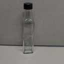 Kingrol 18 Pack 8.5 oz Square Glass Bottles with Leak Proof Screw Caps, Hot Sauce, Oil, Vinegar, Syrup, Salad Dressing