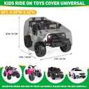 Large Toy Car Cover, Heavy Duty 420D Oxford Fabric Kids Ride-On Power Wheels Cover, Universal Covers for Kids Electric Vehicle, Waterproof, Anti-UV, Waterproof Strip,3 Reflective Strips, Windproof Buckles