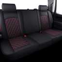 Aierxuan Back Seat Covers for Chevy Silverado GMC Sierra Pickup Custom Fit 2007-2026 1500 2500HD 3500HD Crew Double Extended Cab Waterproof Leather Split Bench 40/60, 50/50 (Rear Seat/Red)