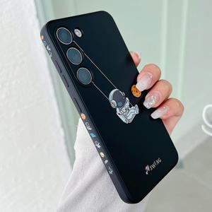 Yonds Queen for Samsung Galaxy S22 Cute Case, Cartoon Astronaut Space Moon Design Stylish Bumper Cover Women Girls Protective Shockproof Fashion Case (White Planet, Samsung Galaxy S22)
