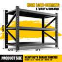 CCIOBTE Heavy Duty Storage Shelving Unit 3-Tier Metal Garage Shelf, Adjustable Steel Utility Rack 5000LBS Capacity Industrial Warehouse Organizer for Basement,59" W x 19" D x 54" H