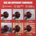 Ausemku Shower Curtain Rod - 32-68 Inch Rustproof Tension Rod, Non-Slip Spring Design, No Drilling Adjustable Curtain Rod for Bathroom, Kitchen, and Closet, Brown