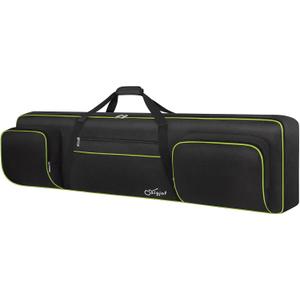 SNIGJAT 88 Key Keyboard Case Soft (Size: 53.5"x13.8"x6.8"), Padded Piano Case with Handle and Adjustable Shoulder Straps, Keyboard Gig Bag with 3 Pockets for Music Sheet Stand, Sustain Pedals, Green
