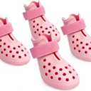 Dog Shoes for Hot Pavement - Comfortable Paw Protection for Medium & Large Dogs, Adjustable Strap & Non-Slip, Easy-Clean, Outdoor Sports Boots, Dog Booties for Summer Rain (Pink, M)