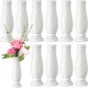 Didaey 10 Pack Composite Plastic Flower Vases Bulk White Small Boho Floral Vases for Dried Flower Bouquet Pampas Grass Centerpieces Fall Wedding Party Living Room Decor(Vintage)
