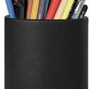 Pen Holder for Desk Pencil Organizer Cute Cup Holders Aesthetic (Black, 3.94" x3.15" x3.15")