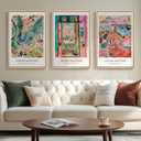 Framed Matisse Wall Art, 3 Piece Large Canvas Abstract Art Prints for Living Room, Henri Matisse Famous Landscape Painting Picture - Total Size 30x60, 20"W x 30" H x 3Pcs
