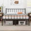DIIYIV King Bed Frame-Classic Metal Platform Bed Frame,Mattress Foundation with Steel Slat Support,Under Foundation Storage,No Box Spring Needed, Easy Assembly, King Size