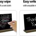 12 Pack Mini Tabletop Chalkboard Sign with Base Stand, 5 X 6 Inch Vintage Wooden, Ideal for Table Numbers, Food Signs, Message Boards, Party Decorations, Event Supplies