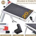 KINGRACK Folding Step, 2 stepsStepladder, Foldable, Ladder with Non-Slip Rubber mat, Step Stool with Release Button, Lightweight Steel, for up to 150 kg.