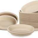 Aksipo 28 OZ 100 Count Paper Bowls, Oval Paper Bowls, Soup Bowl, Meal Prep Containers, Microwave Safe, Compostable, Large Disposable Bowls for Nacho, Burrito, Salad, Baked Potato, Chips and Cheese