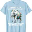Funny White Elephant Gift Wrapped Elephant Dumb Gift T-Shirt, Size: L