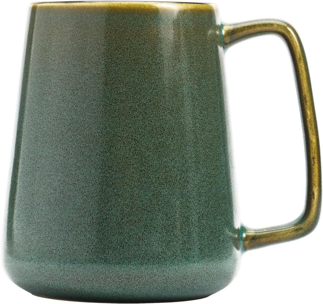 Extra Large Ceramic Coffee Mug,24 Oz,Oversized Tea Cup for Home and Office,With Big Handle,Dishwasher and Microwave Safe (24 Oz Green)