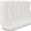 DarkCom Ruffle Socks Womens 6 Pairs Cute Ankle Lettuce Edge Frilly Crew Socks (5-9, White)