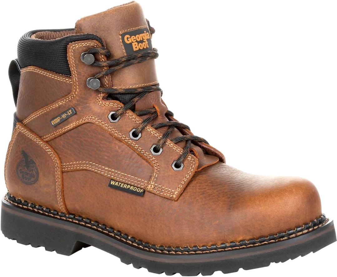 Georgia Giant Revamp Steel Toe Waterproof Work Boot (9.5, Brown)